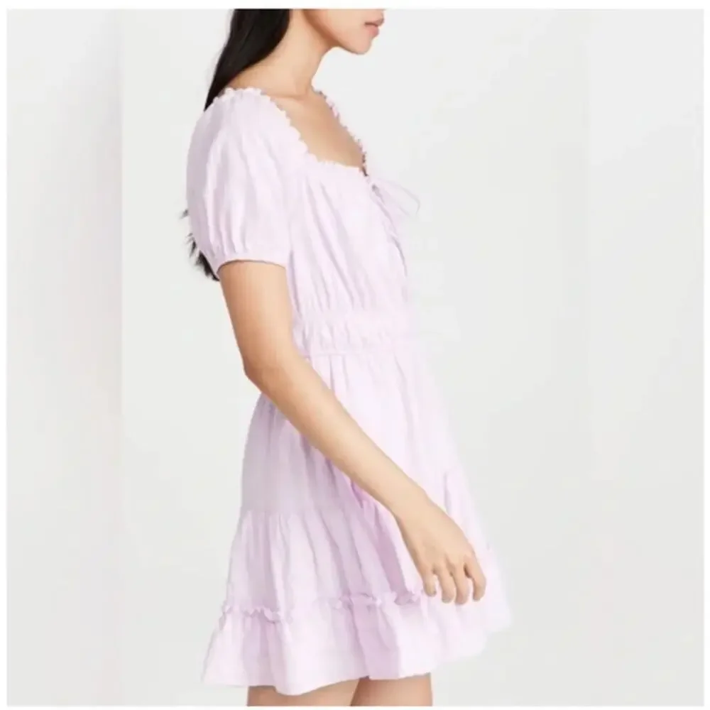 Lost + Wander Mini Dress Puff Sleeve Tiered Purple XS NWT